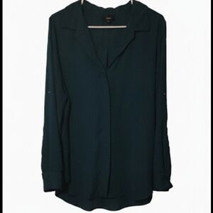 Massimo Women's XL Emerald Green Long Sleeve Blouse/Tunic Business Casual